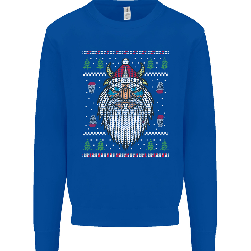 Christmas Viking Funny Thor Odin Valhalla Mens Sweatshirt Jumper Royal Blue