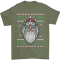 Christmas Viking Funny Thor Odin Valhalla Mens T-Shirt Cotton Gildan Military Green