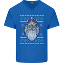 Christmas Viking Funny Thor Odin Valhalla Mens V-Neck Cotton T-Shirt Royal Blue