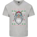 Christmas Viking Funny Thor Odin Valhalla Mens V-Neck Cotton T-Shirt Sports Grey