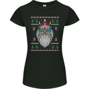 Christmas Viking Funny Thor Odin Valhalla Womens Petite Cut T-Shirt Black