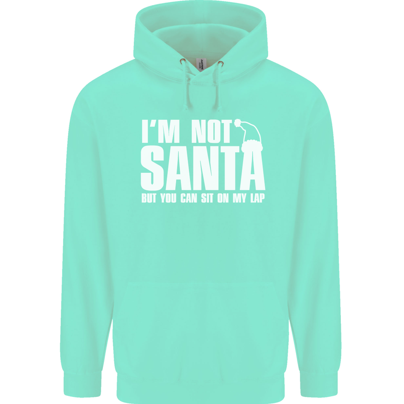 Christmas You Can Sit on My Lap Funny Mens 80% Cotton Hoodie Peppermint