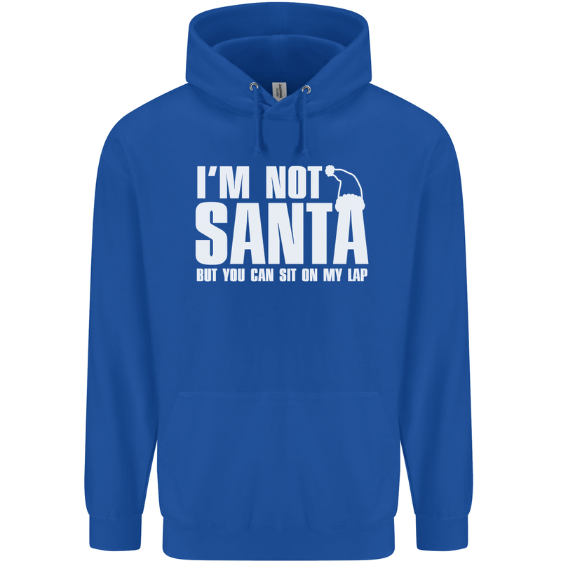 Christmas You Can Sit on My Lap Funny Mens 80% Cotton Hoodie Royal Blue