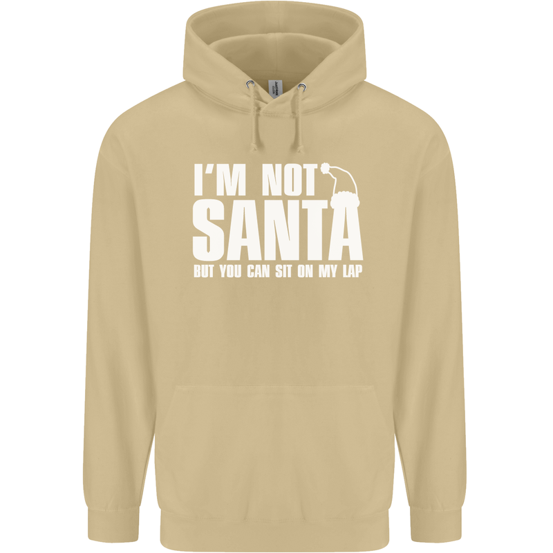Christmas You Can Sit on My Lap Funny Mens 80% Cotton Hoodie Sand