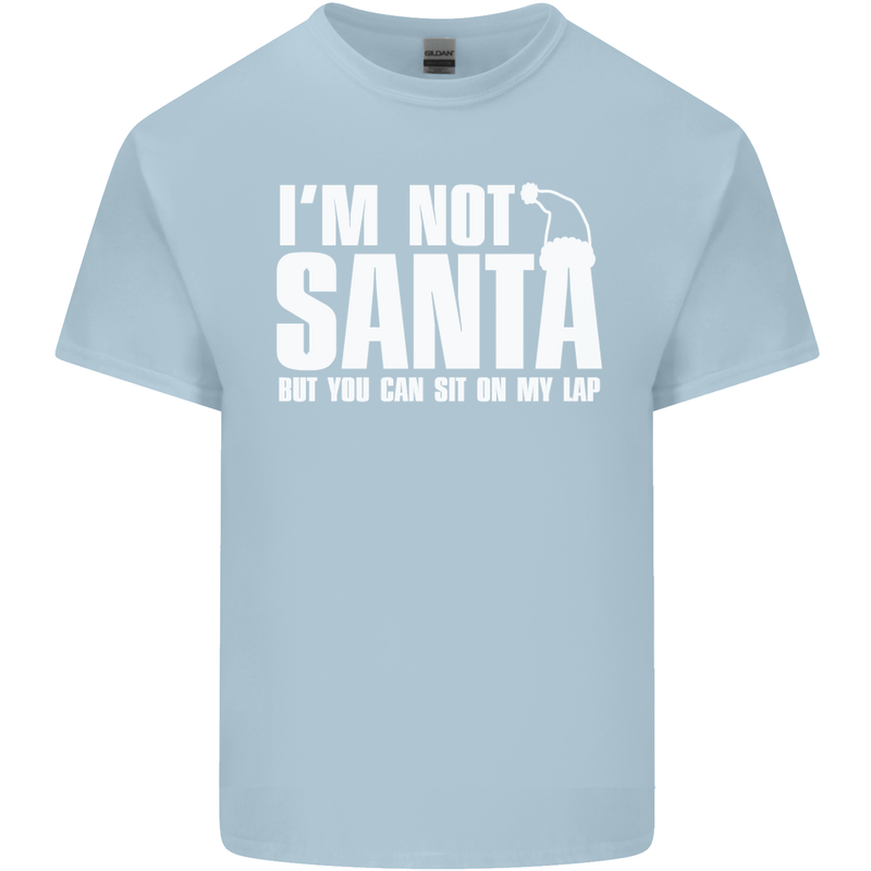 Christmas You Can Sit on My Lap Funny Mens Cotton T-Shirt Tee Top Light Blue