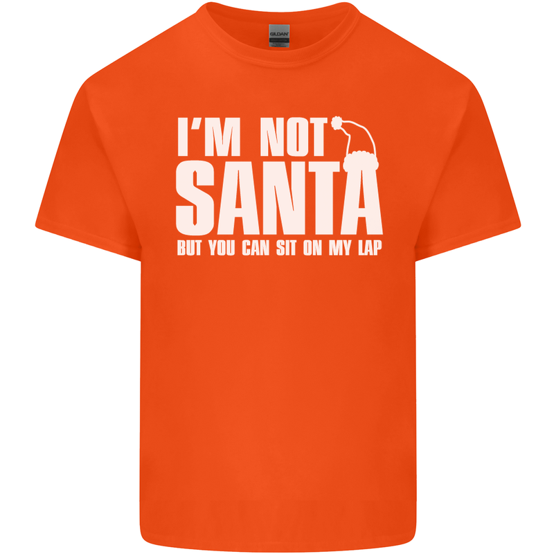 Christmas You Can Sit on My Lap Funny Mens Cotton T-Shirt Tee Top Orange