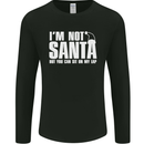Christmas You Can Sit on My Lap Funny Mens Long Sleeve T-Shirt Black