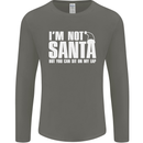 Christmas You Can Sit on My Lap Funny Mens Long Sleeve T-Shirt Charcoal