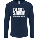 Christmas You Can Sit on My Lap Funny Mens Long Sleeve T-Shirt Navy Blue