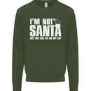 Christmas You Can Sit on My Lap Funny Mens Sweatshirt Jumper Forest Green