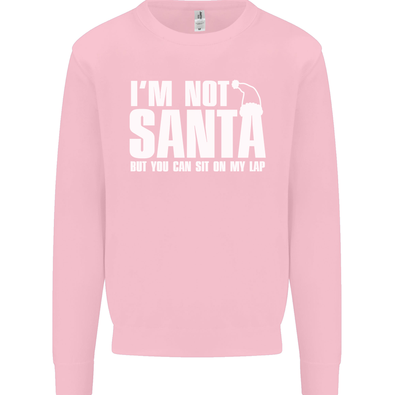 Christmas You Can Sit on My Lap Funny Mens Sweatshirt Jumper Light Pink