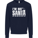 Christmas You Can Sit on My Lap Funny Mens Sweatshirt Jumper Navy Blue