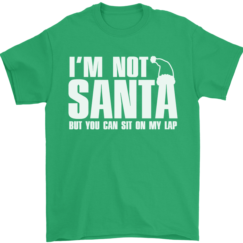 Christmas You Can Sit on My Lap Funny Mens T-Shirt Cotton Gildan Irish Green
