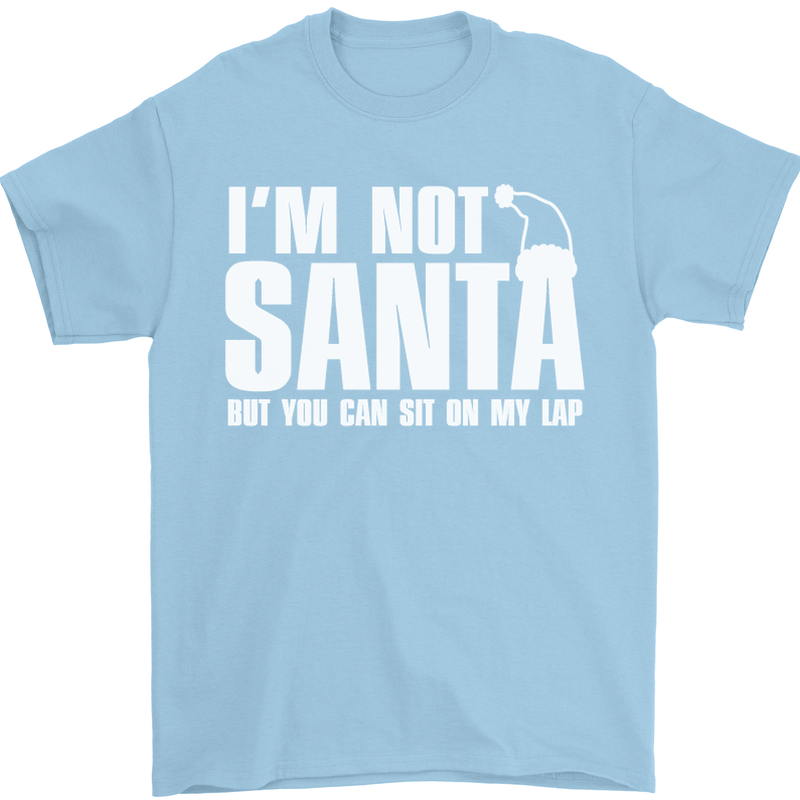 Christmas You Can Sit on My Lap Funny Mens T-Shirt Cotton Gildan Light Blue