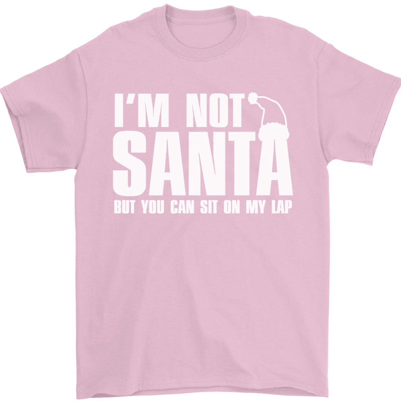 Christmas You Can Sit on My Lap Funny Mens T-Shirt Cotton Gildan Light Pink