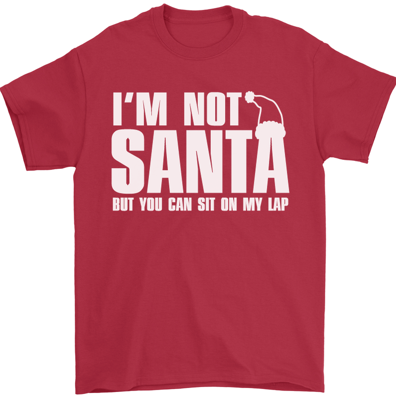 Christmas You Can Sit on My Lap Funny Mens T-Shirt Cotton Gildan Red