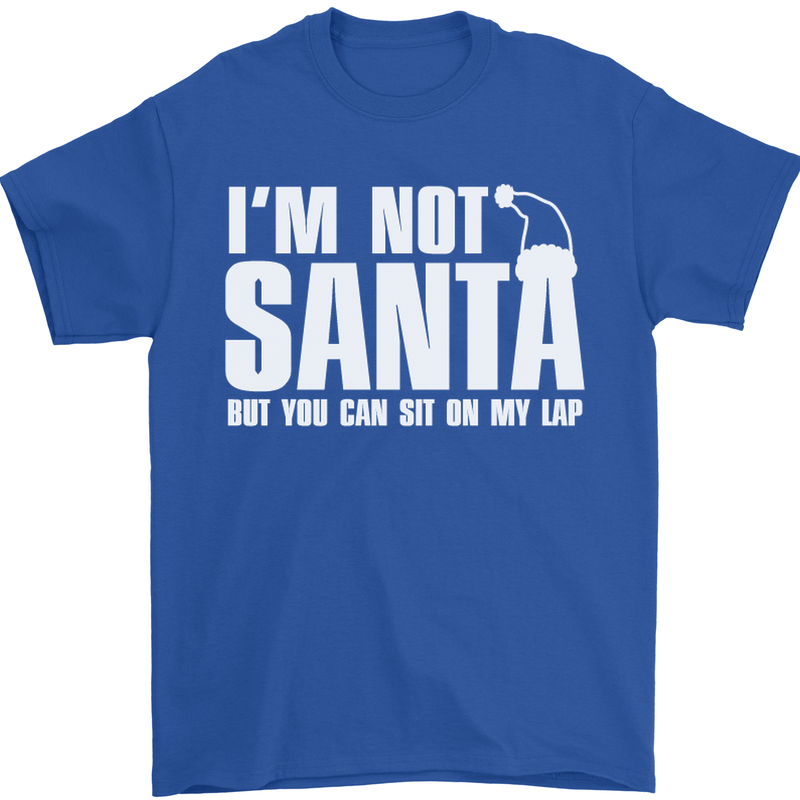 Christmas You Can Sit on My Lap Funny Mens T-Shirt Cotton Gildan Royal Blue