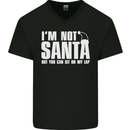 Christmas You Can Sit on My Lap Funny Mens V-Neck Cotton T-Shirt Black