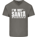 Christmas You Can Sit on My Lap Funny Mens V-Neck Cotton T-Shirt Charcoal