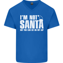 Christmas You Can Sit on My Lap Funny Mens V-Neck Cotton T-Shirt Royal Blue