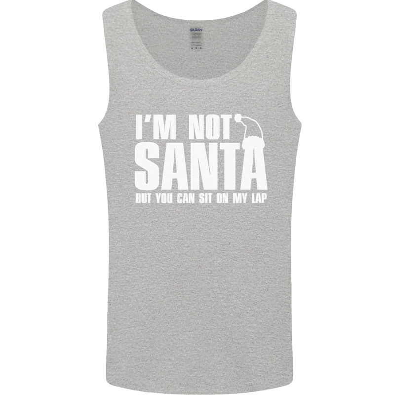 Christmas You Can Sit on My Lap Funny Mens Vest Tank Top Sports Grey