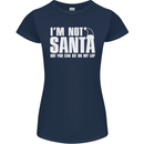 Christmas You Can Sit on My Lap Funny Womens Petite Cut T-Shirt Navy Blue