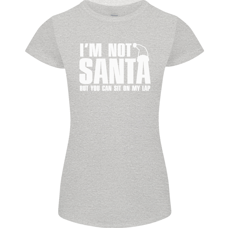 Christmas You Can Sit on My Lap Funny Womens Petite Cut T-Shirt Sports Grey