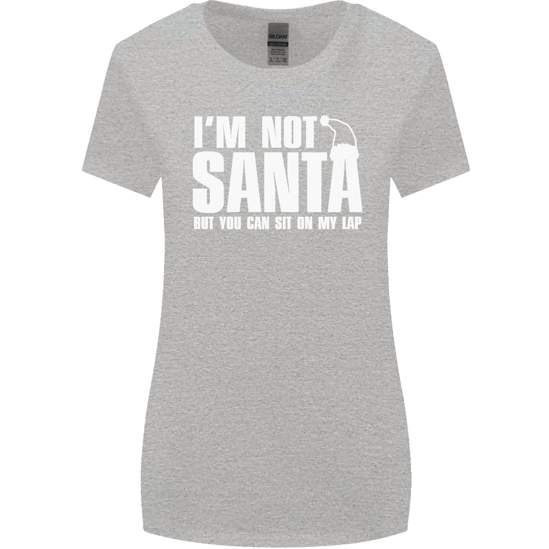 Christmas You Can Sit on My Lap Funny Womens Wider Cut T-Shirt Sports Grey
