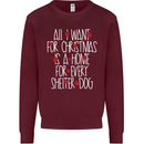 Christmas a Home for Every Shelter Dog Kids Sweatshirt Jumper Maroon