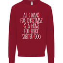 Christmas a Home for Every Shelter Dog Kids Sweatshirt Jumper Red
