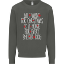 Christmas a Home for Every Shelter Dog Kids Sweatshirt Jumper Storm Grey