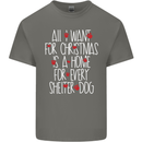 Christmas a Home for Every Shelter Dog Kids T-Shirt Childrens Charcoal