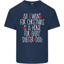 Christmas a Home for Every Shelter Dog Kids T-Shirt Childrens Navy Blue