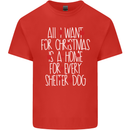 Christmas a Home for Every Shelter Dog Kids T-Shirt Childrens Red
