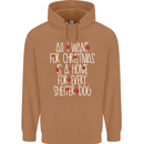 Christmas a Home for Every Shelter Dog Mens 80% Cotton Hoodie Caramel Latte