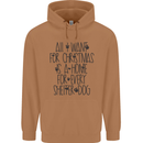 Christmas a Home for Every Shelter Dog Mens 80% Cotton Hoodie Caramel Latte