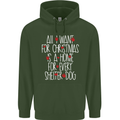 Christmas a Home for Every Shelter Dog Mens 80% Cotton Hoodie Forest Green