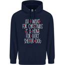Christmas a Home for Every Shelter Dog Mens 80% Cotton Hoodie Navy Blue