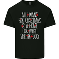 Christmas a Home for Every Shelter Dog Mens Cotton T-Shirt Tee Top Black