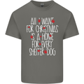 Christmas a Home for Every Shelter Dog Mens Cotton T-Shirt Tee Top Charcoal