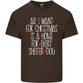 Christmas a Home for Every Shelter Dog Mens Cotton T-Shirt Tee Top Dark Chocolate