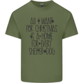 Christmas a Home for Every Shelter Dog Mens Cotton T-Shirt Tee Top Military Green