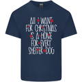 Christmas a Home for Every Shelter Dog Mens Cotton T-Shirt Tee Top Navy Blue