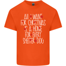 Christmas a Home for Every Shelter Dog Mens Cotton T-Shirt Tee Top Orange