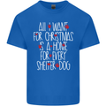 Christmas a Home for Every Shelter Dog Mens Cotton T-Shirt Tee Top Royal Blue