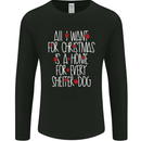 Christmas a Home for Every Shelter Dog Mens Long Sleeve T-Shirt Black
