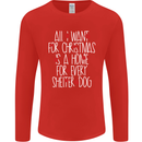 Christmas a Home for Every Shelter Dog Mens Long Sleeve T-Shirt Red