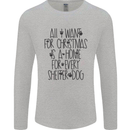 Christmas a Home for Every Shelter Dog Mens Long Sleeve T-Shirt Sports Grey