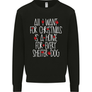 Christmas a Home for Every Shelter Dog Mens Sweatshirt Jumper Black