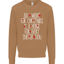 Christmas a Home for Every Shelter Dog Mens Sweatshirt Jumper Caramel Latte